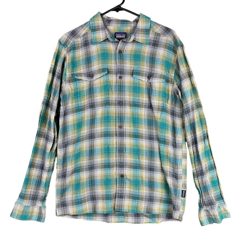 Patagonia Mens Shirt Multicolored Plaid Organic Cotton Button Down Long Sleeve M